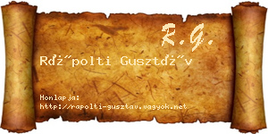 Rápolti Gusztáv névjegykártya