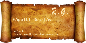 Rápolti Gusztáv névjegykártya